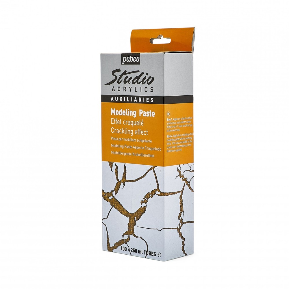 Pebeo Studio Acrylics Modeling Paste Crackling Weathered Effect Paint Medium Kit