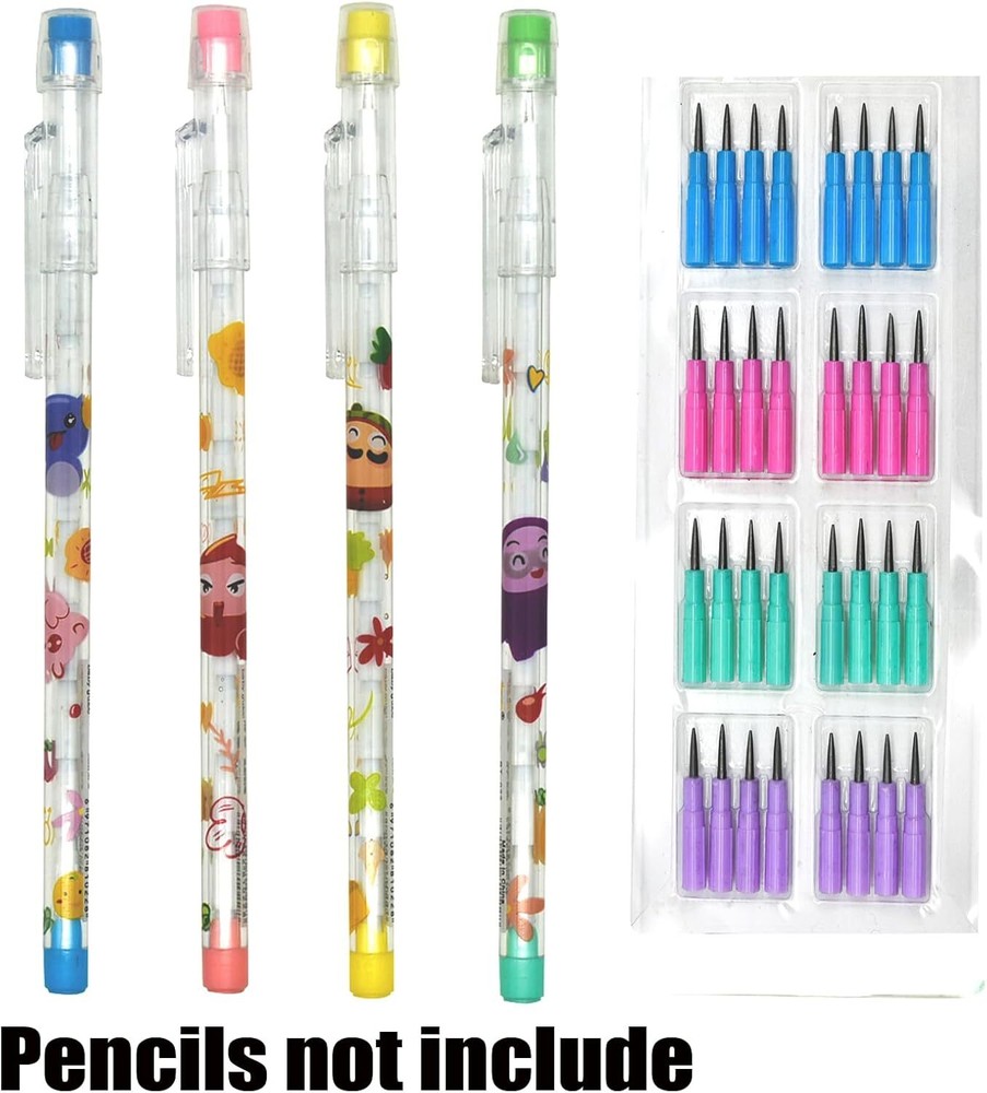 12 Packs Stackable Pencil Refills Non Sharpening 1 Count (Pack of 12)