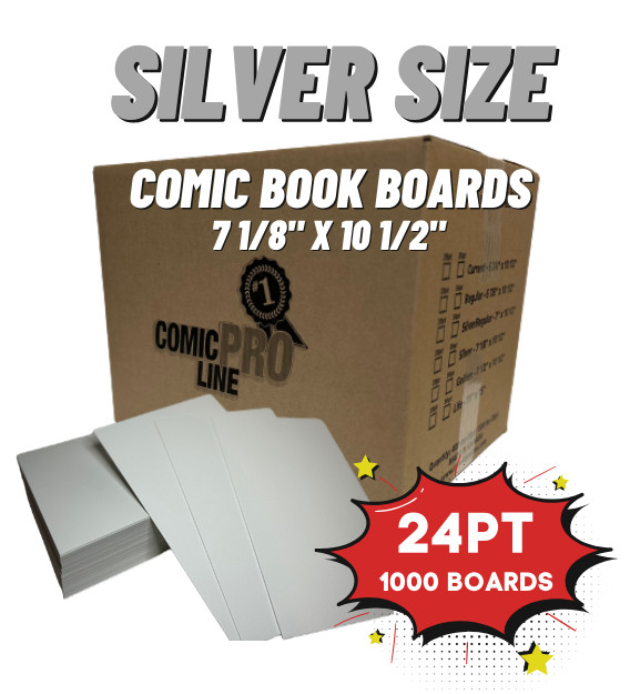 50 Count Pre-Bagged Comic Boards – Silver Age Size | Comic ProLine