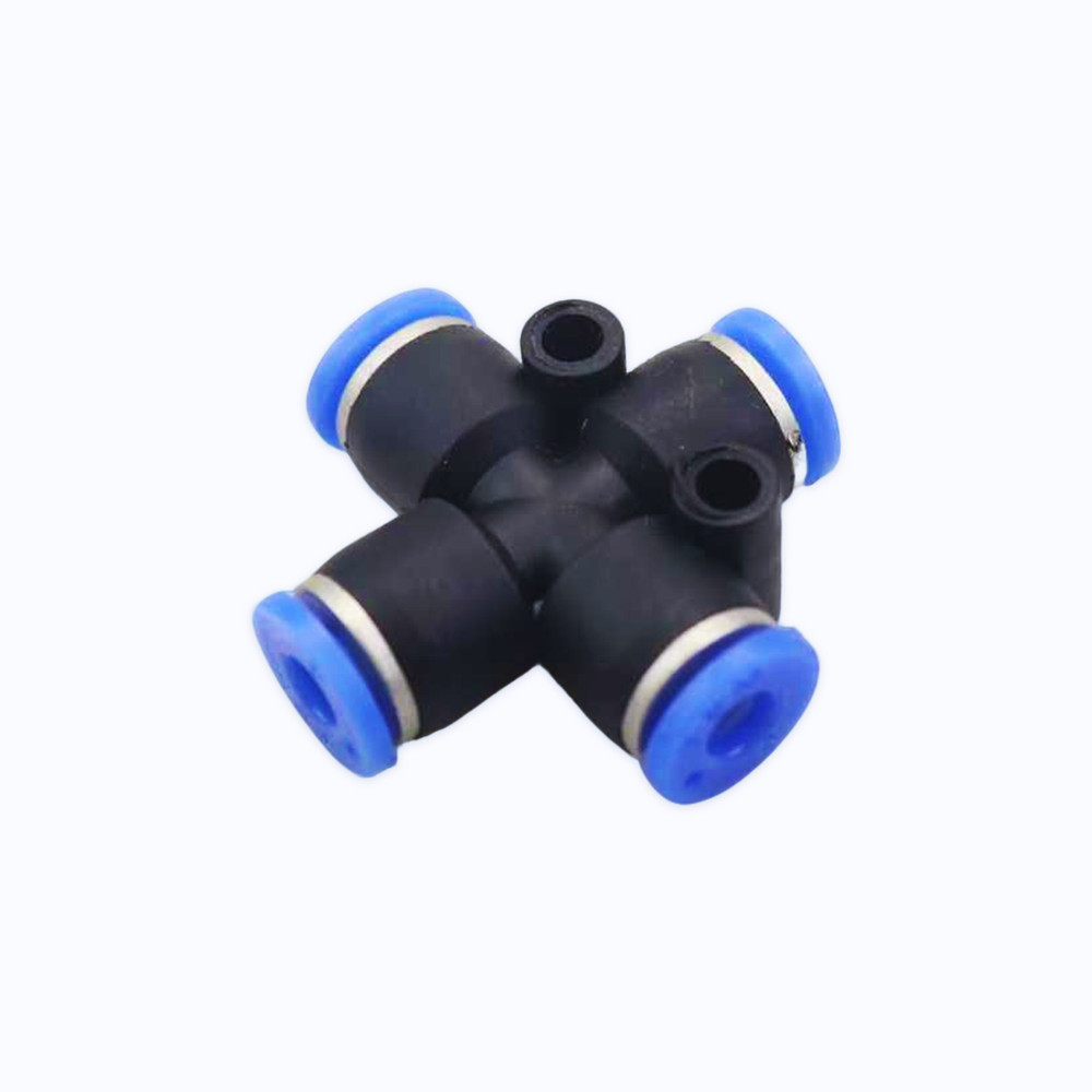 5 pcs 1/8" (4mm) Pneumatic Equal Cross Push-In Quick-Connect Air Fitting