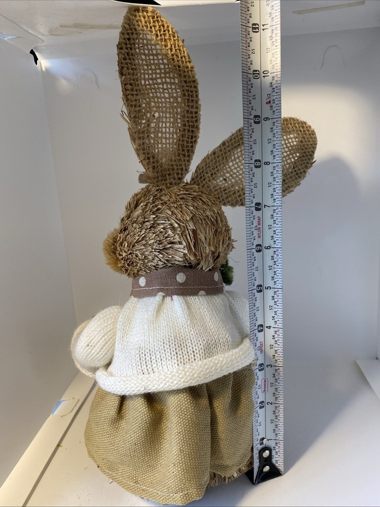 Straw Bunny Holding Carrot