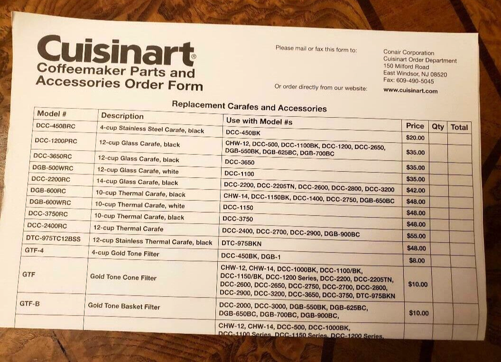 Cuisinart DCC-3000 Coffee on Demand Instruction Booklet