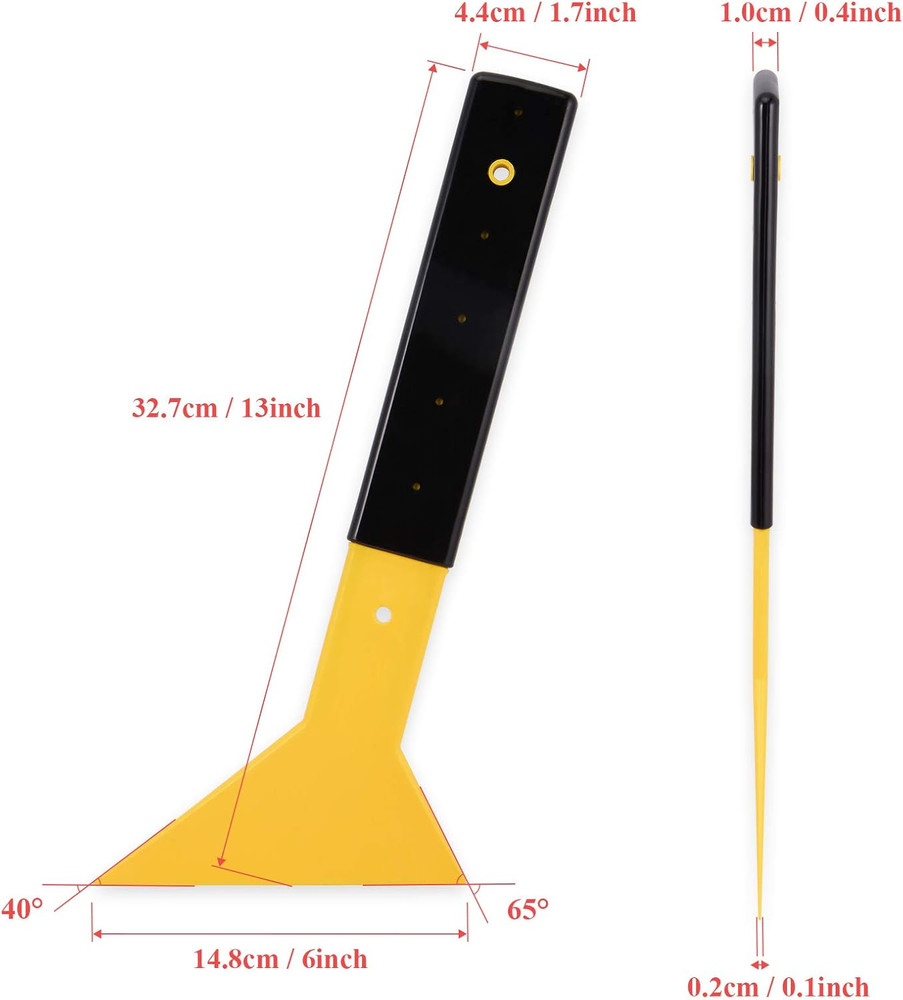 Window Tint Squeegee Long Handle Scraper Tool Triangle Slim Foot Tinting Squeege