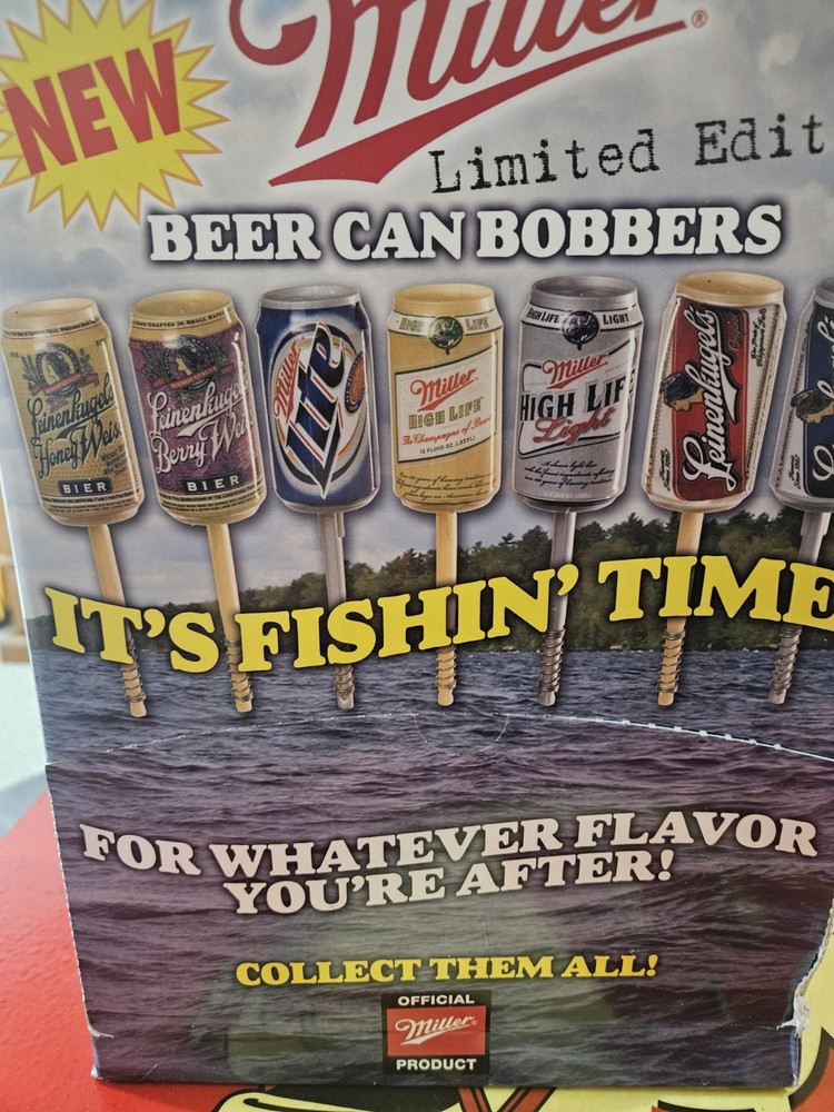 Miller Limited Edition Beer Can Display With 84 Bobbers