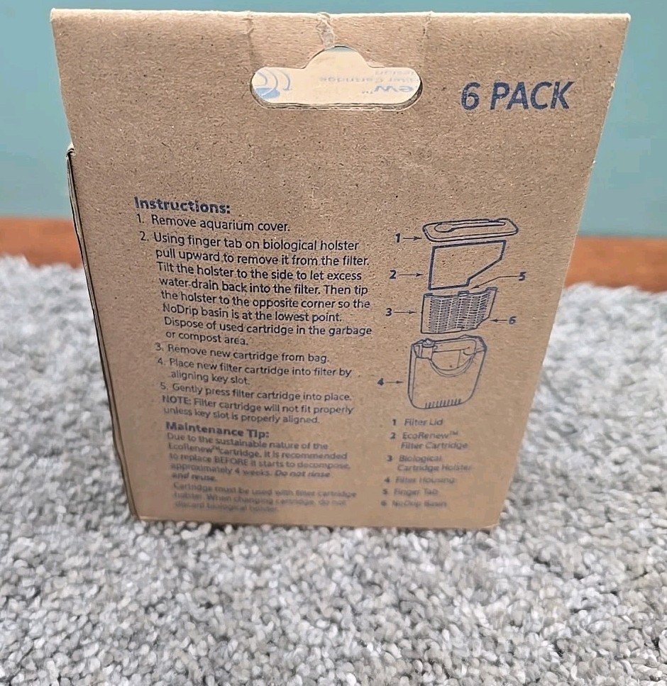 Aqueon EcoRenew Medium Replacement Filter Cartridges – 6 Pack