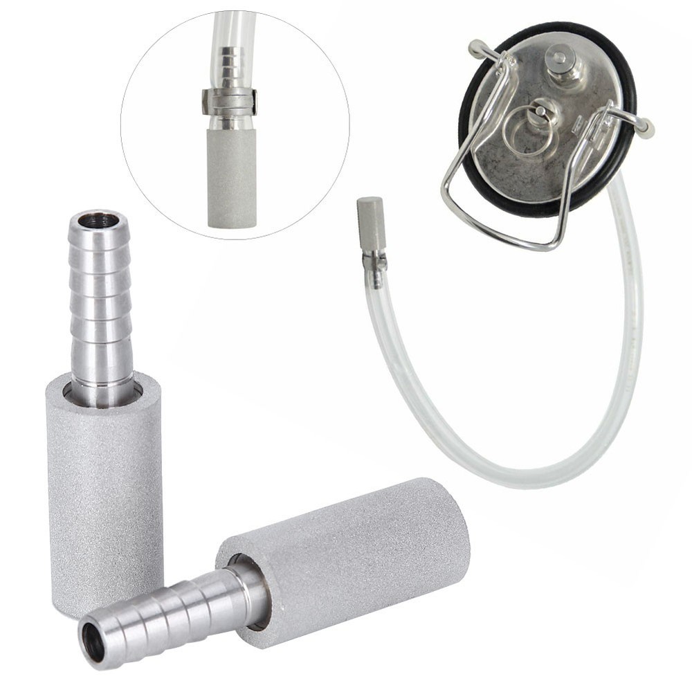 2Pcs 0.5μm Diffusion Stone Stainless Steel Aeration Stone With 1/4 Outer