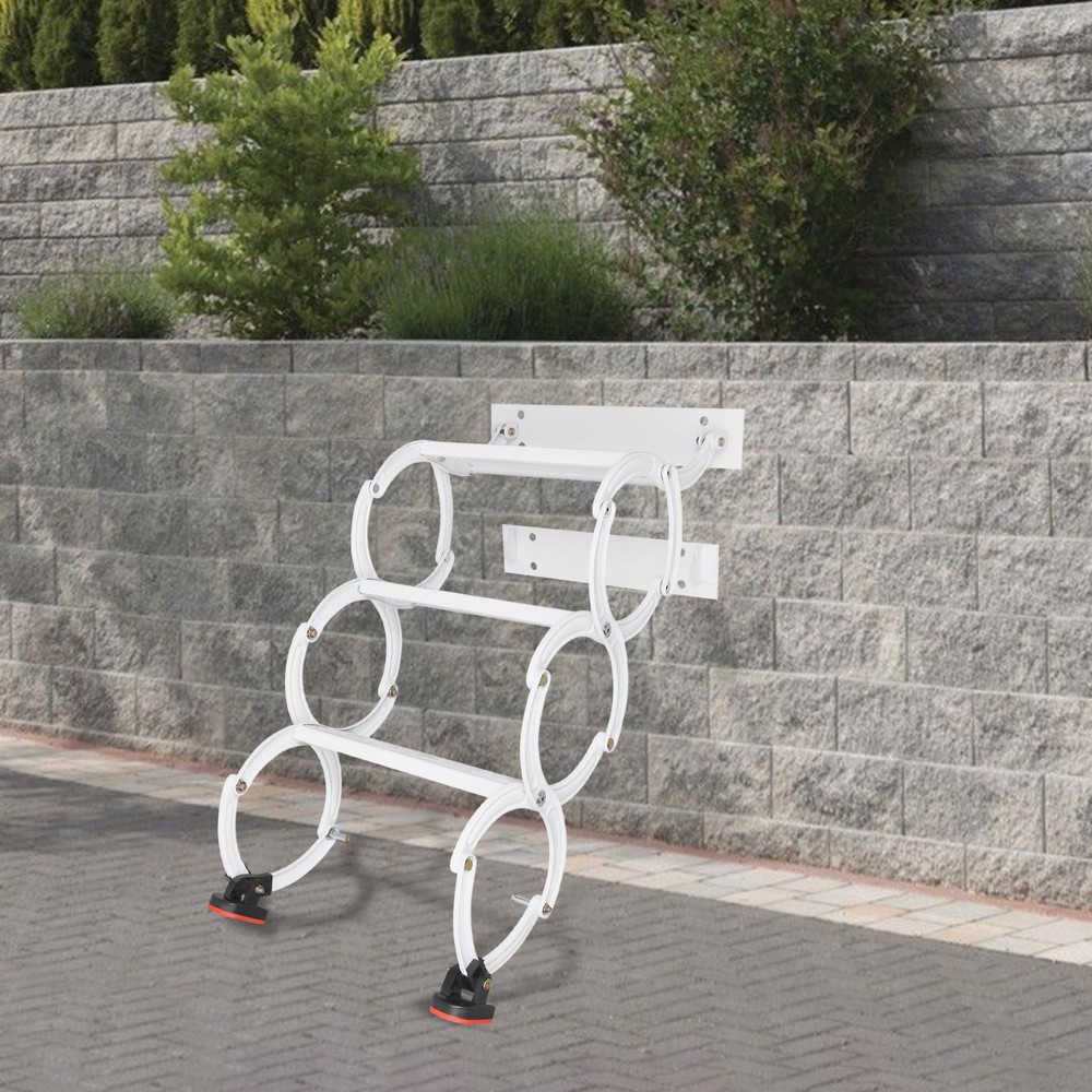 3 Steps Wall Mounted Retractable Ladder Pull Down Telescoping Step Ladder White