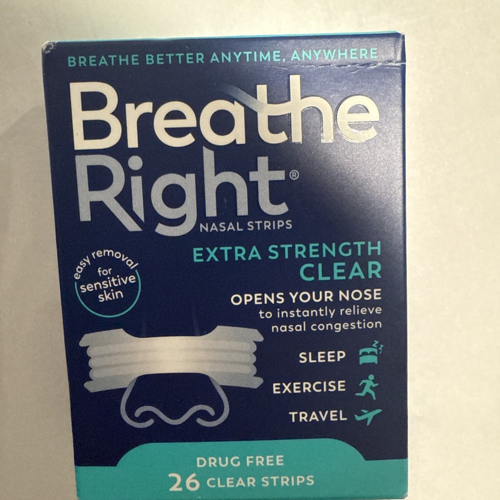 Breathe Right Extra Strength Nasal Strips, Clear, 26 Count