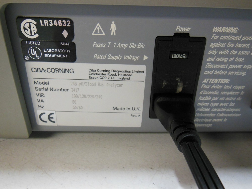 Siemens Bayer Rapidlab 248 Ph Gas Analyzer