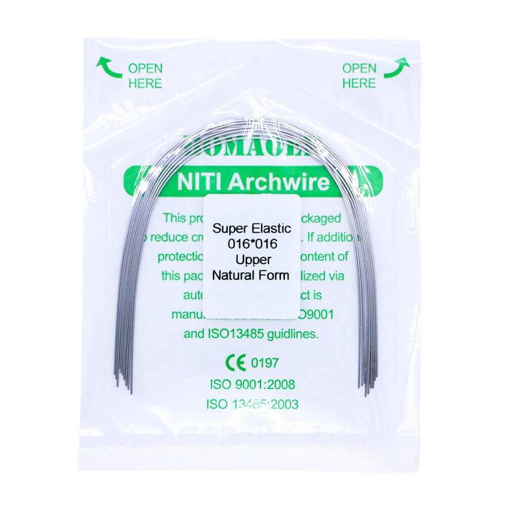 30×Dental Ortho Super Elastic Niti Rectangular Arch Wire Natural 16×16 Upper