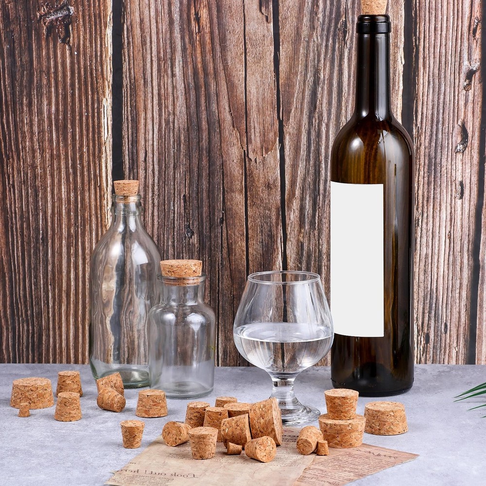 30 Pcs Assorted Corks 6 Sizes Mini Replacement Stoppers Tapered Plugs Natural