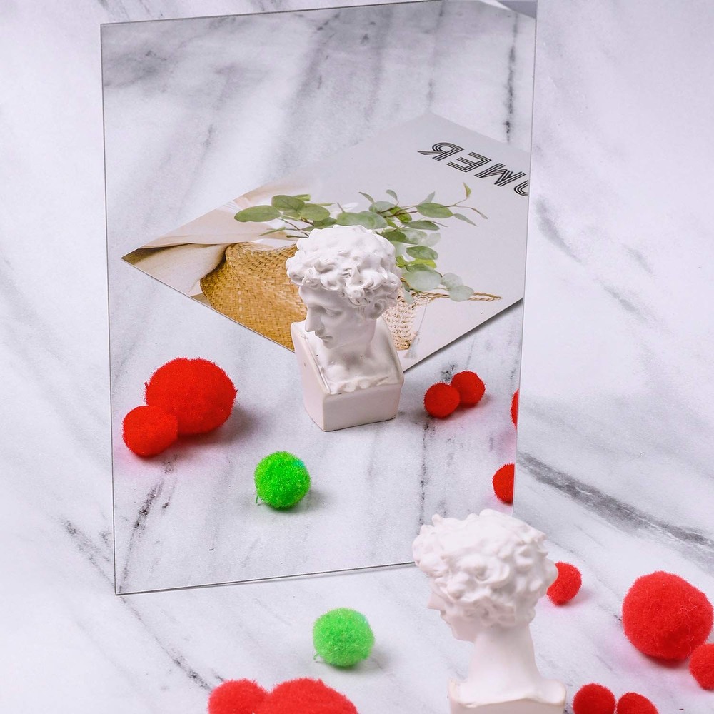 6 Pack Plastic Mirrors Decor Flexible Mirror Sheets Self Adhesive Mirror Tile...