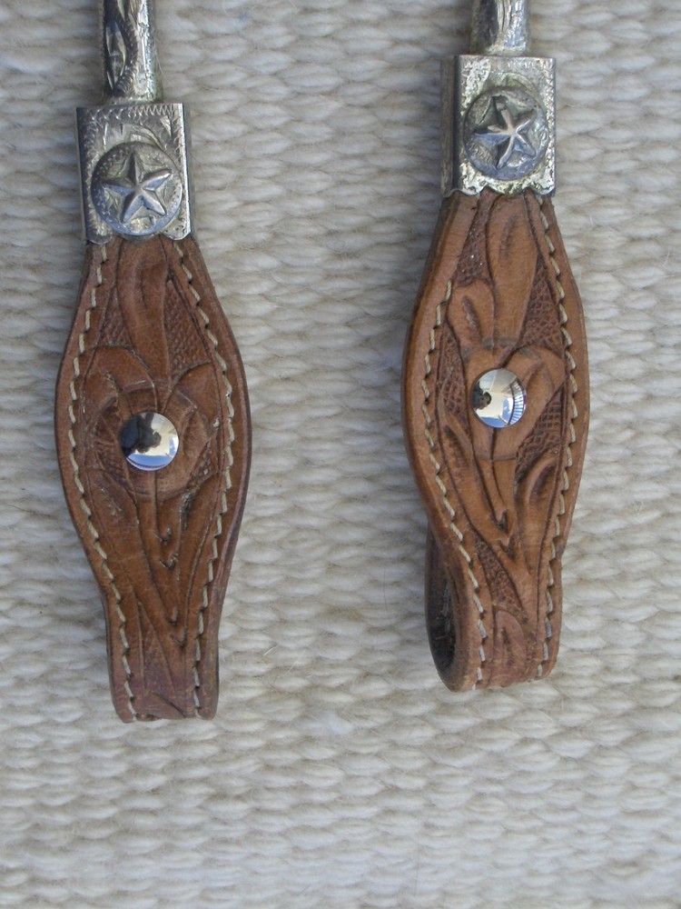 WESTERN TOOLED LEATHER Headstall/Bridle with SILVER