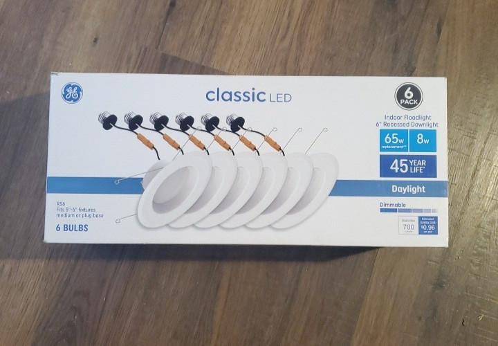 GE Classic LED 6-Pack Recessed 6" Dimmable Downlight RETROFIT Fits 5"-6" Fixture