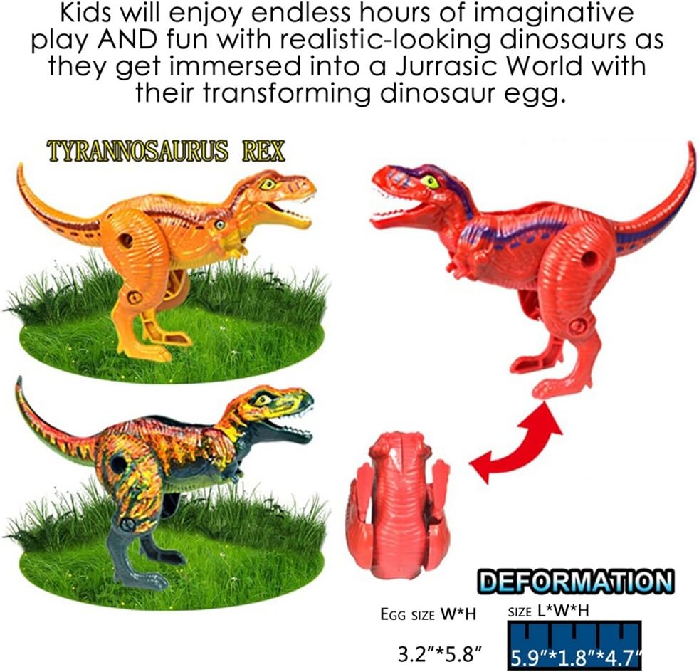 4 Pack Different Hatching Eggs Dinosaur Toys for 3+ Year Old Kids,Magic Egg...