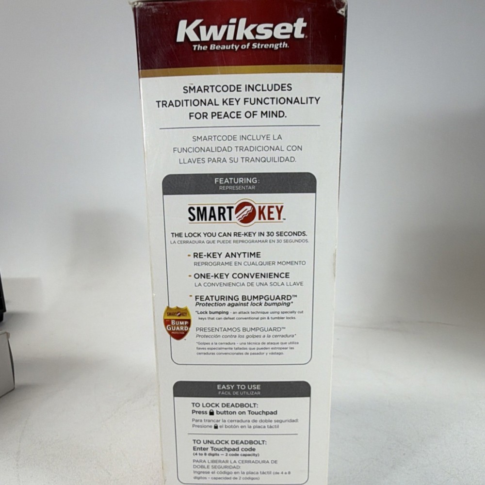 Kwikset SmartCode Silver Satin Keyless Touchpad Deadbolt Lock Front Door