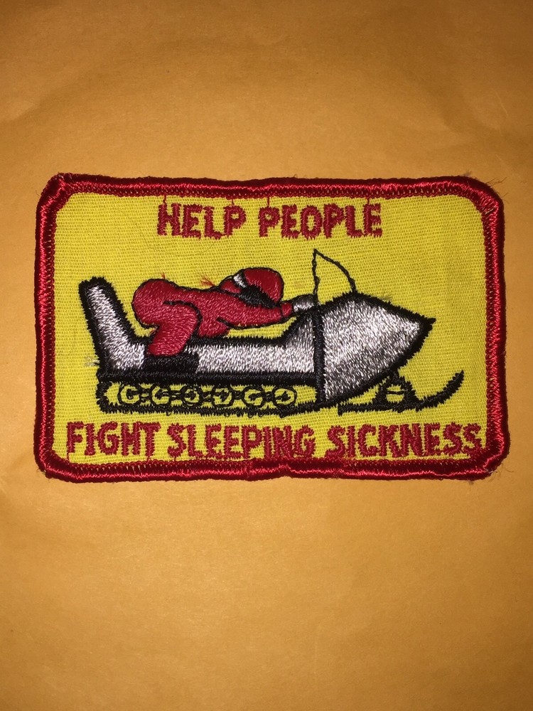 Vintage Snowmobile Patch, Help people fight sleeping sickness