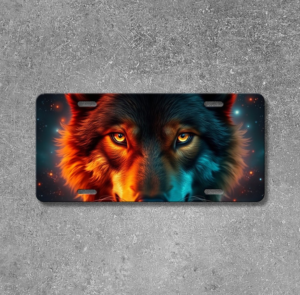 Unique Wolf License Plate Custom Front Plate Anniversary Gift