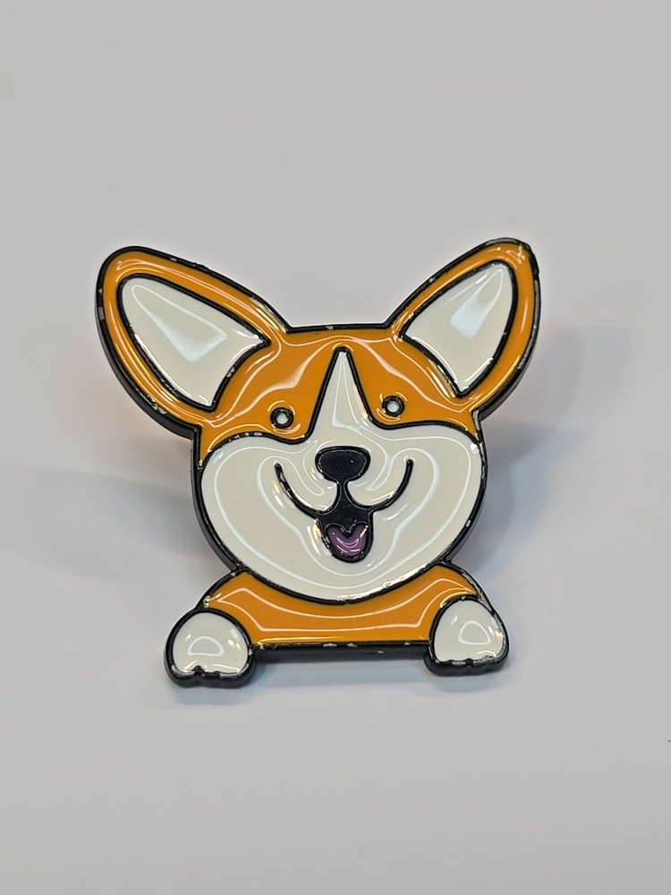 Corgi Dog Smiling Lapel Pin