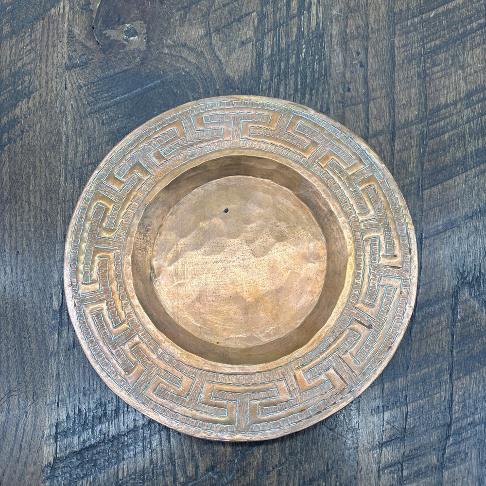Vtg Hand Hammered Solid Copper Dish Antique 7”