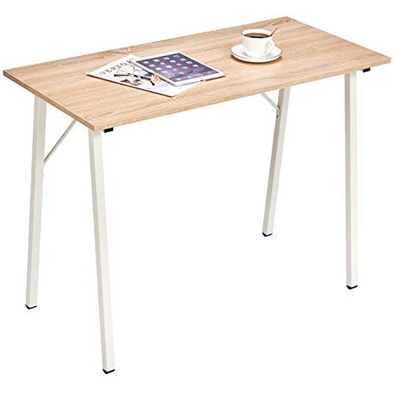 Small Computer Desk Modern Writing Table Sturdy Wood Metal Frame Space Saving US