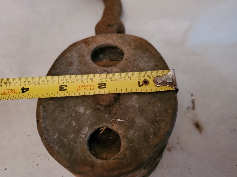 Vintage Iron Double Pulley for Rope Rustic Décor