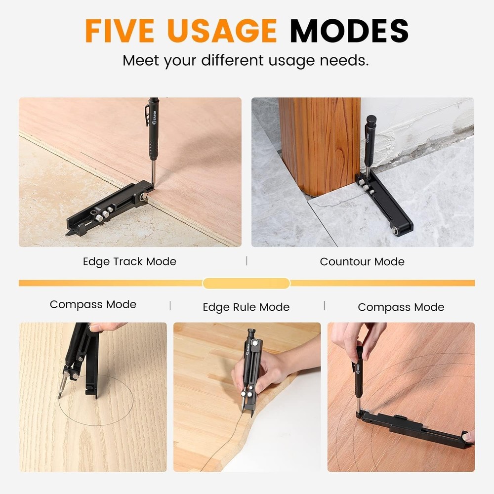 Compact Multi-Function Scribing and Measuring Tool for DIY Projects - 5.5 Inches