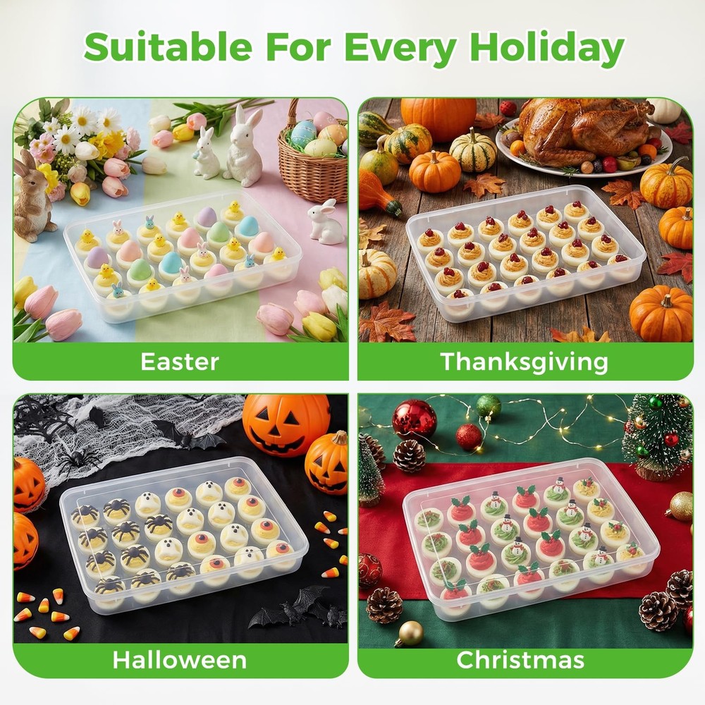 HANSGO Deviled Egg Containers with Lid, 24 Box, 24 Box