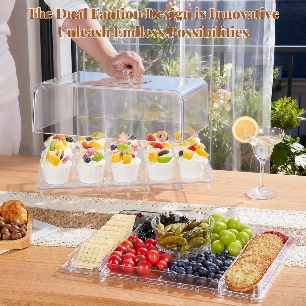 Cake Stand with Lid 17 Inch Multi Function Holder