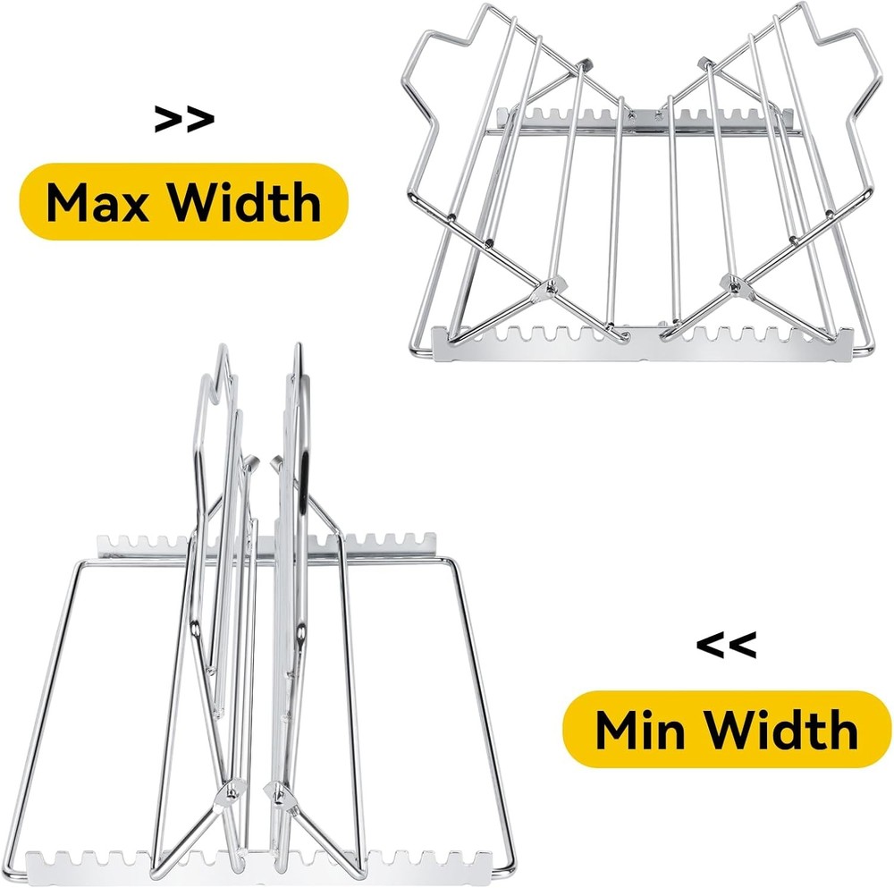 Multi-Purpose Adjustable Roasting Rack Turkey Roaster Set Complete W/ V-Shaped
