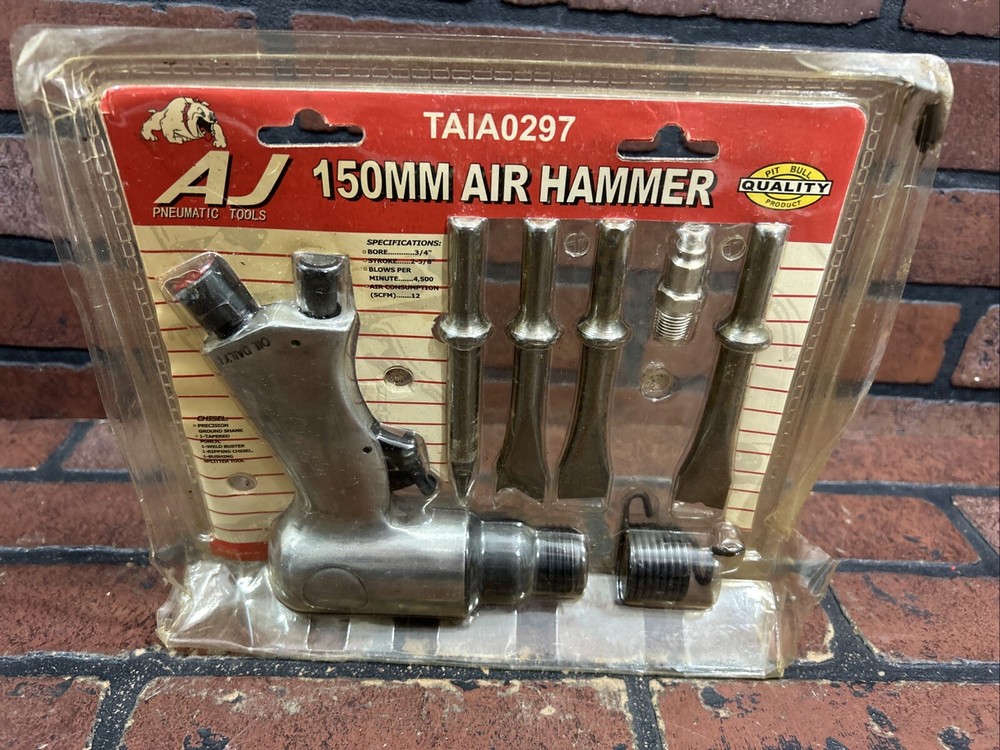 Pit Bull Air Tool 150mm Air Hammer with 4 Piece Chisel