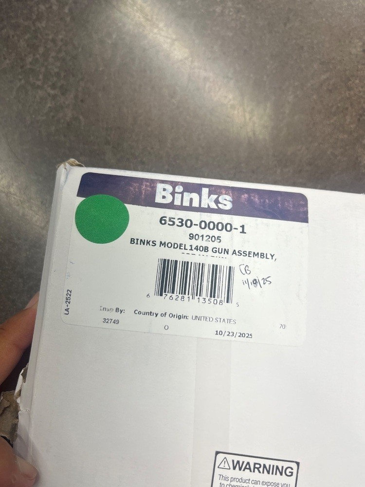 BINKS 140B 6530-0000-1 SIPHON SPRAY GUN 90125