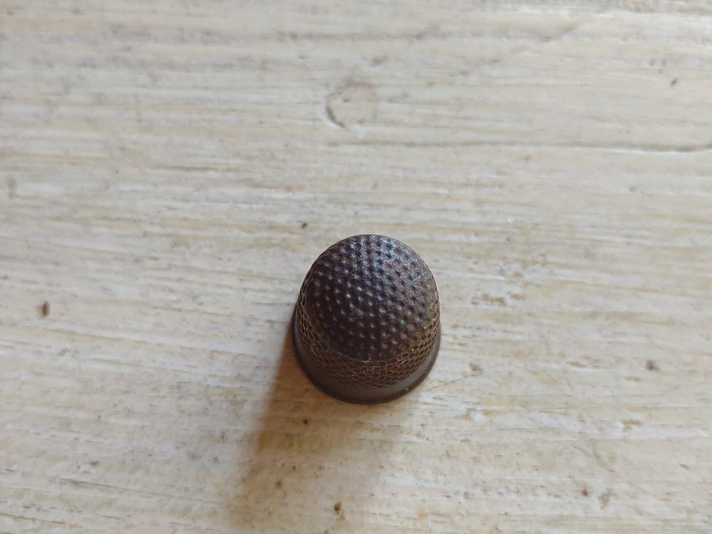 Antique EARLY Handcrafted METAL Sewing THIMBLE