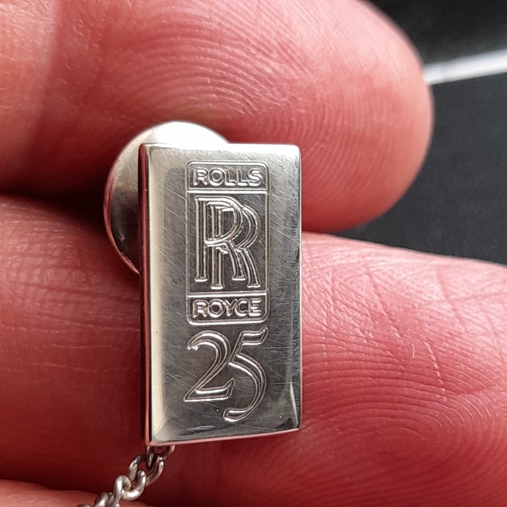 Rolls Royce Tie Pin & Chain Bar , 25 Year Service.