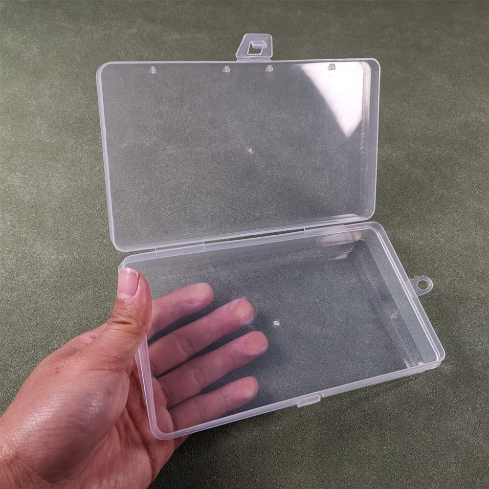 4 Pcs Clear Plastic Storage Box, Rectangular Containers Case with Lid, for Pills