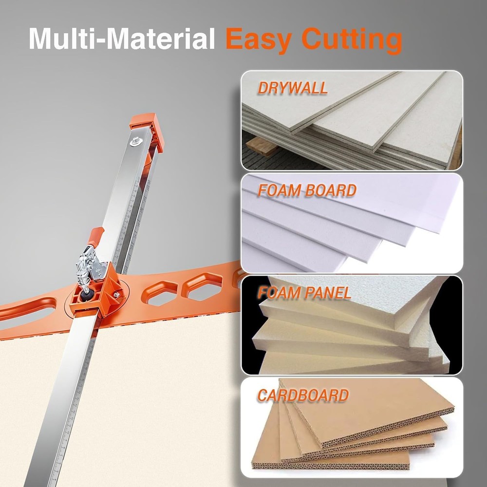 Drywall Cutting Tool, Foldable Hand Push Dual Positioning Drywall Cutter