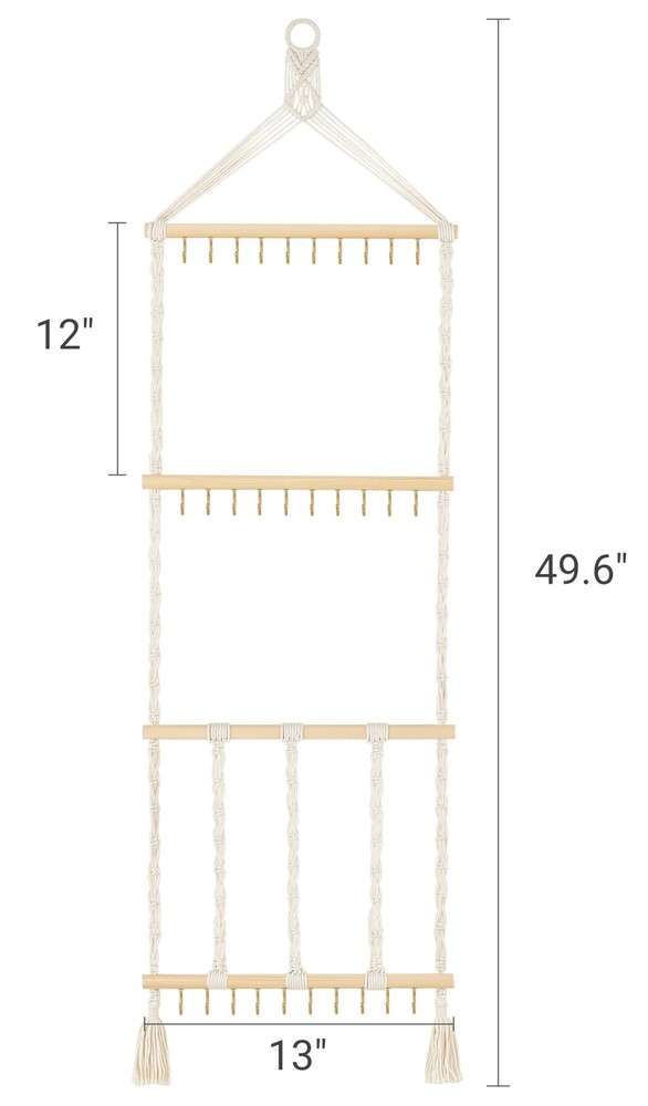 Macrame Bow Organizer set Boho Baby Headband nursery Wall display