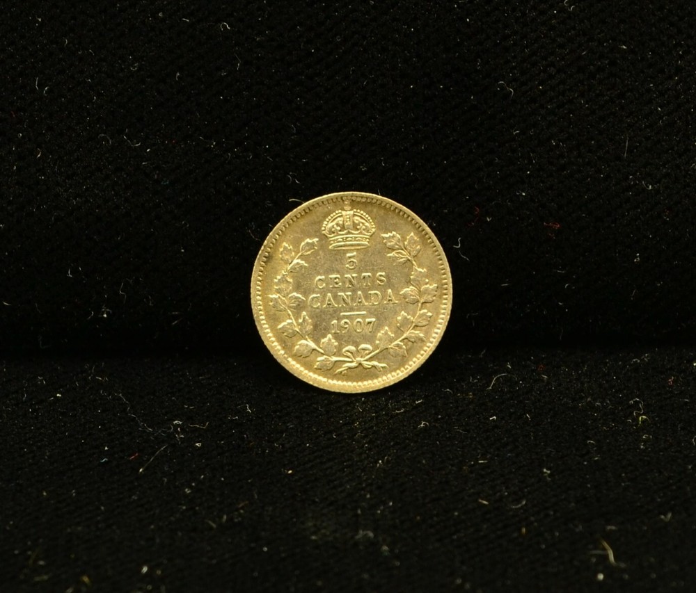 1907 CANADA 5 CENT 92.5% SILVER KM#13 #EB12026