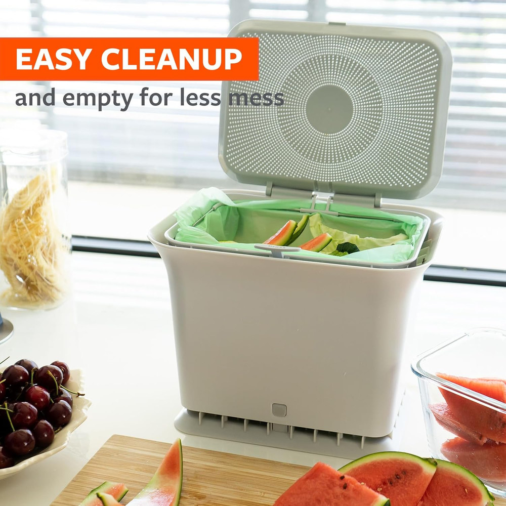 Fresh Air Kitchen Compost Bin – Odor-Reducing Countertop Compost Container with