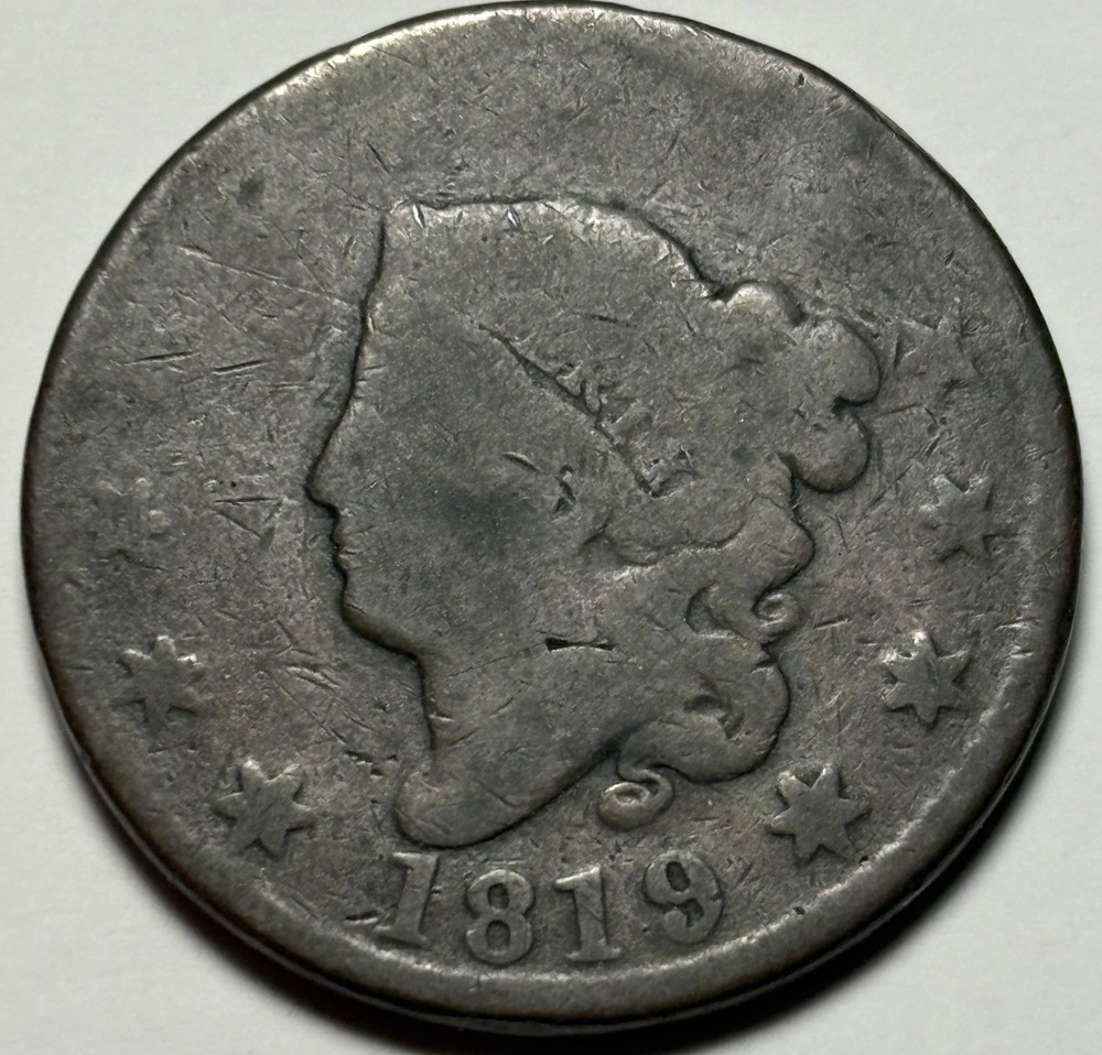 1819 Coronet Head Large Cent — Circulated