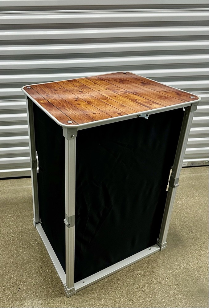 Portable Pop-A-Bar Folding Bar Table w/ Carry Bag & Wheels