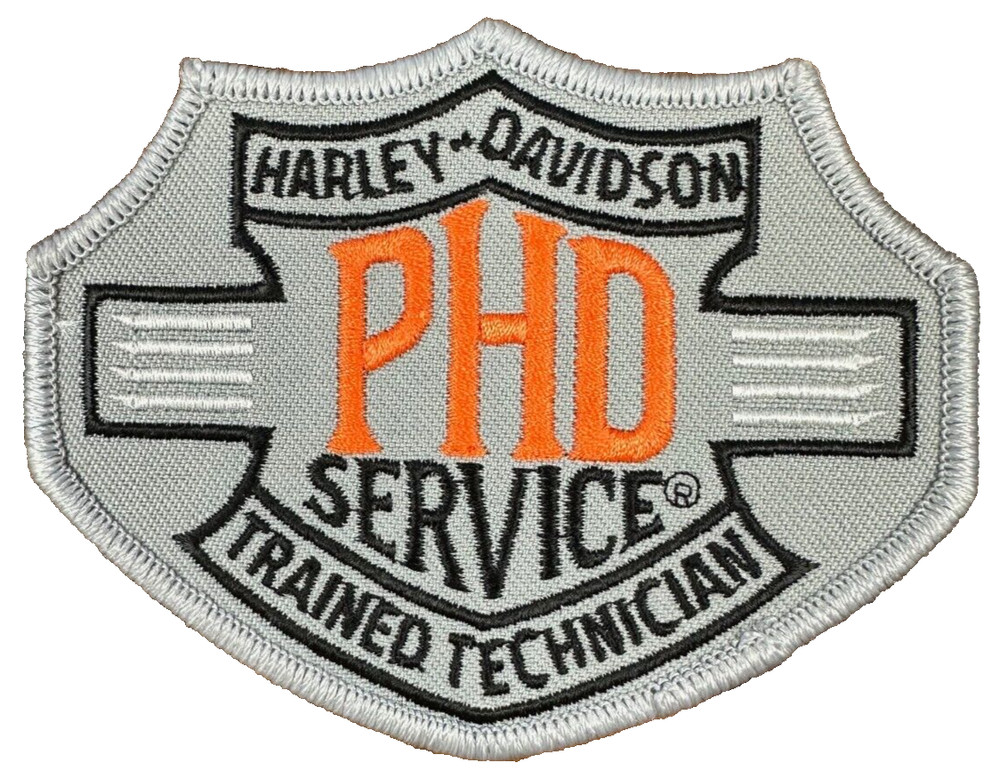Harley-Davidson Patch, PHD Service Trained Technician Sew-On 4"x3" (Box P)