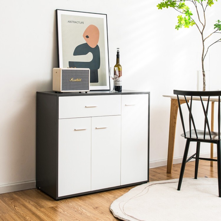 Kitchen Sideboard Storage Buffet cupboard Cabinet w/3-Position Adjustable Shelf