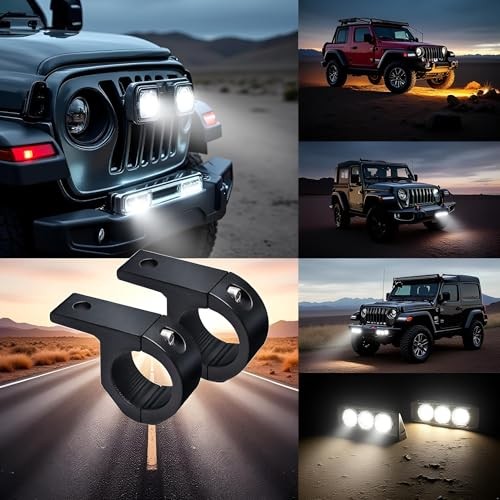 2Pcs Black Light Bar Mounts,Motorcycle Mounting Bracket, Light, Car