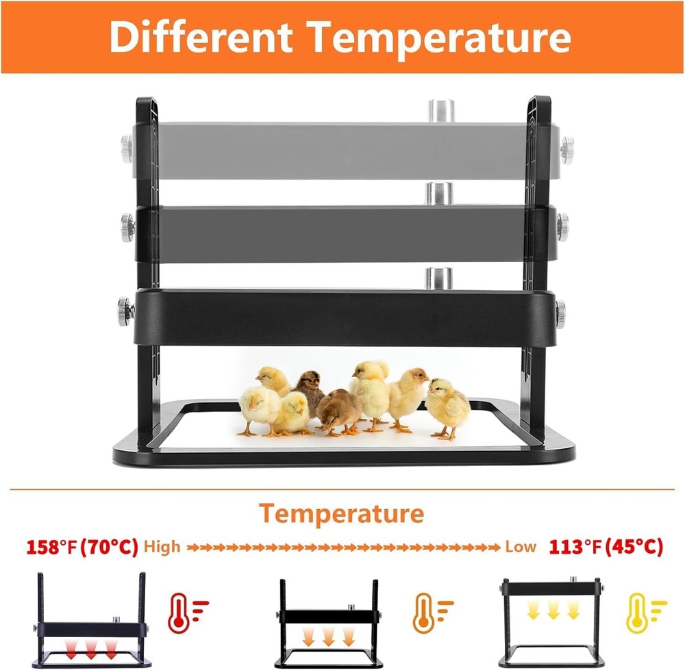 Chick Brooder Heater Plate, 10"x10" Brooder Plate for Chicks with Adjustable