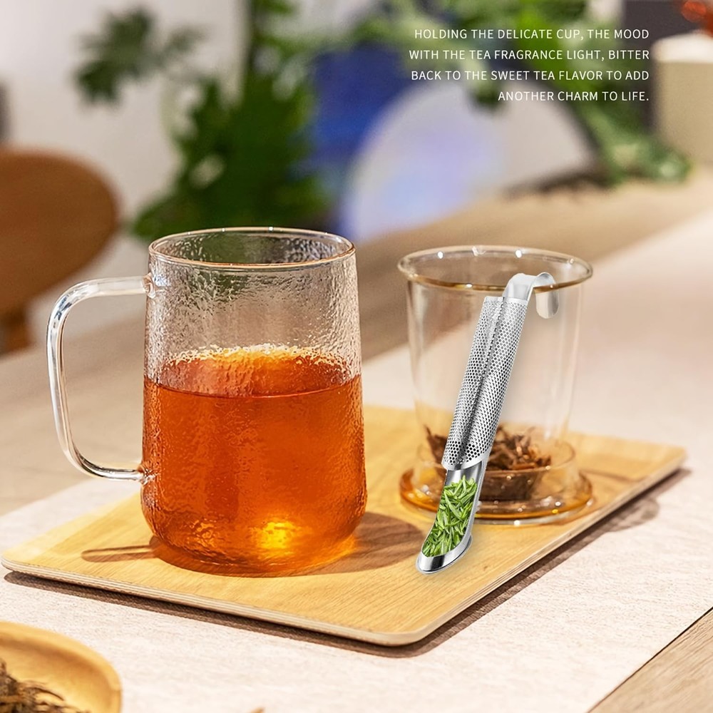 2 Pack Tea Infusers, Extra Fine Mesh Strainer for Loose Tea, Silver