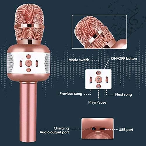 LEERON Upgraded Karaoke Bluetooth Microphone, Kids Microphone Adults Wireless...