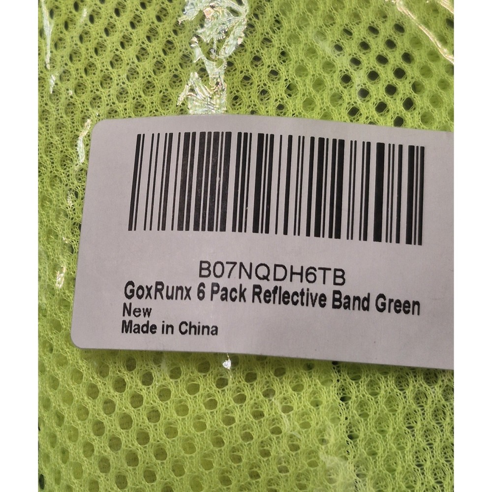 Go Run 6-Pack Green Reflective Bands 3 Sizes Drawstring Bag NEW