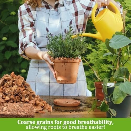 Coco Chips Substrate for Plants- 11lb 100% Organic Coconut Husk Brick 10 Pack