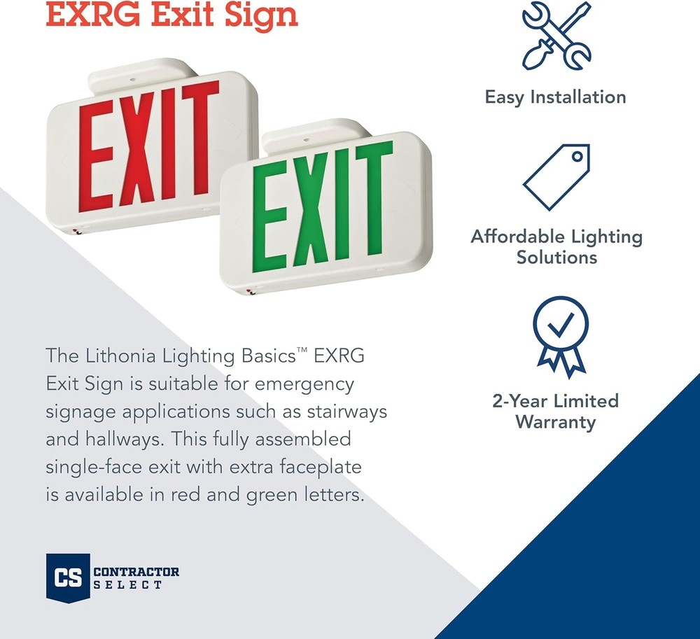 Lithonia Lighting Contractor Select Integrated LED White Exit Sign EXRG M6